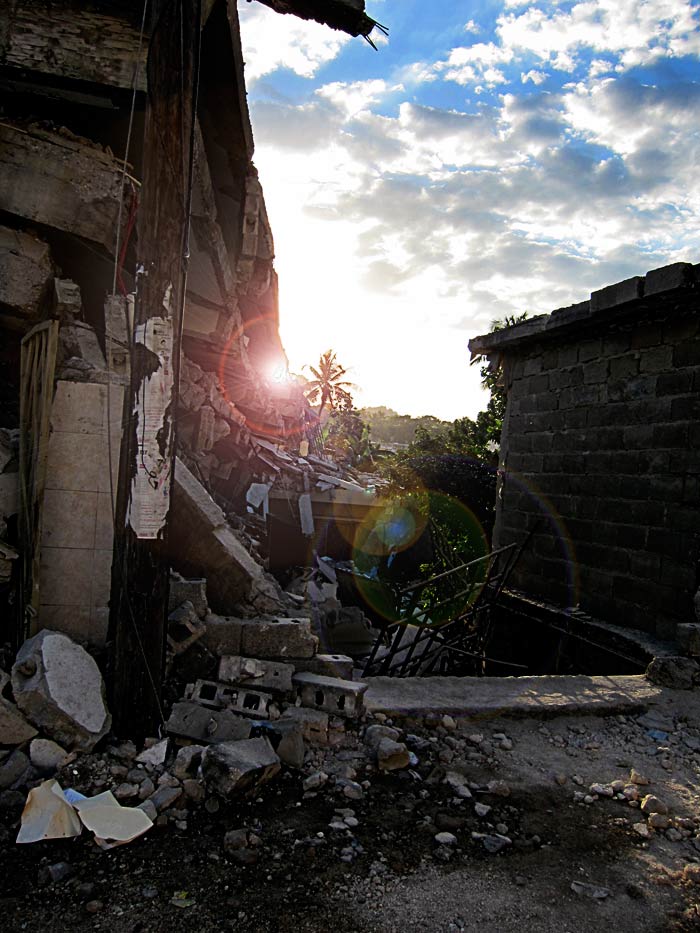 post-earthquake sunset